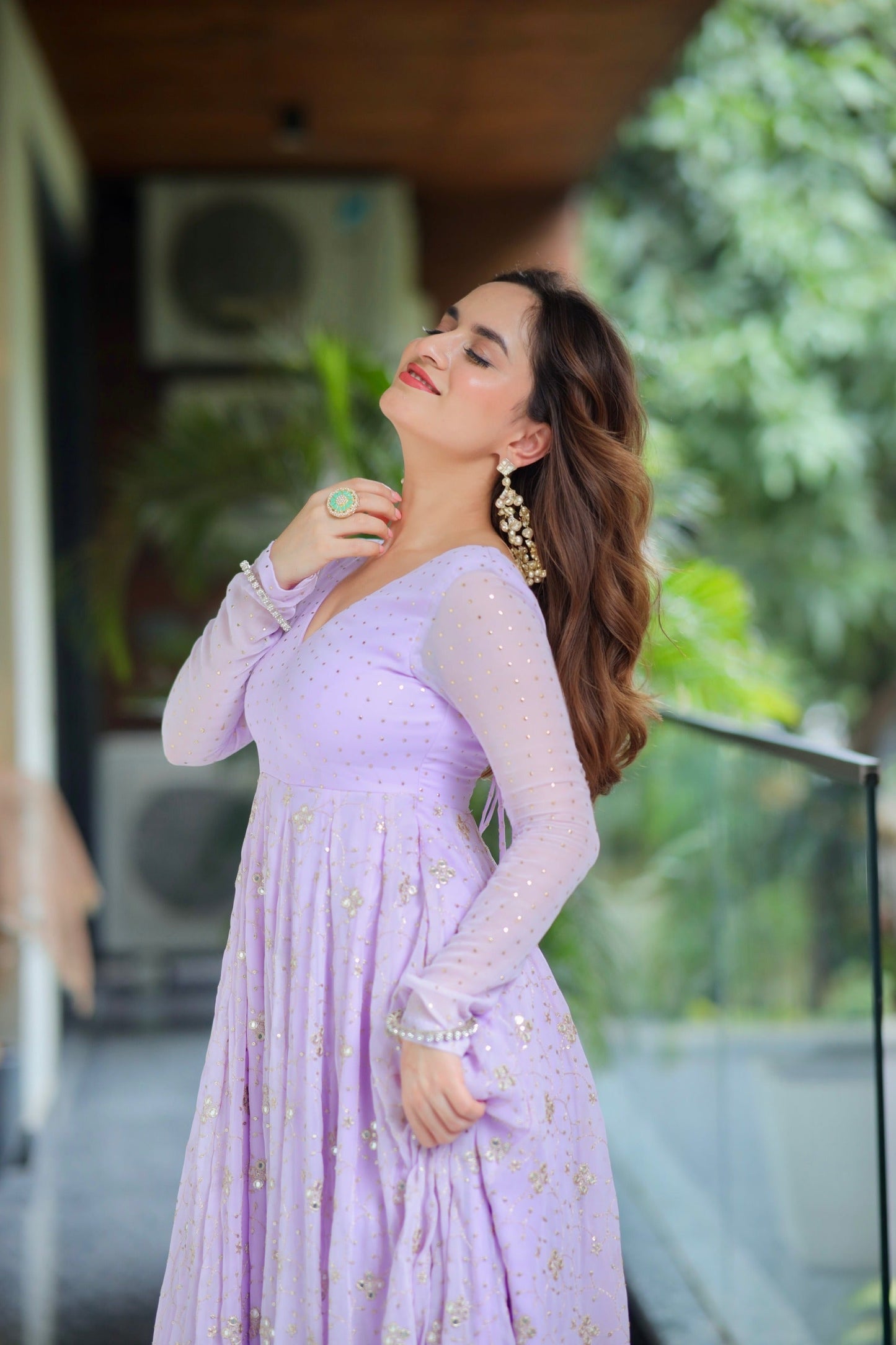 Pridha Purple Anarkali Suit Set