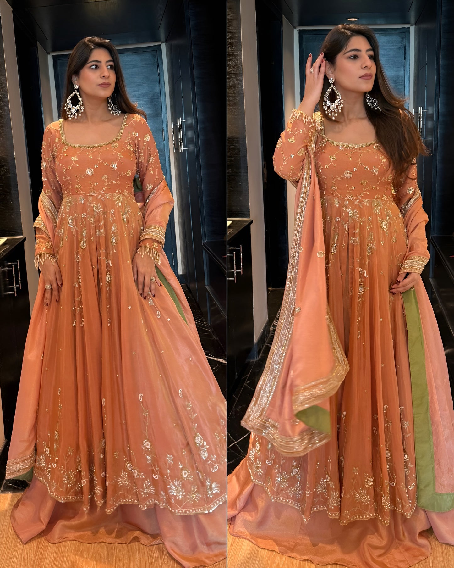 Star Georgette Slik Anarkali Suit With Skirt