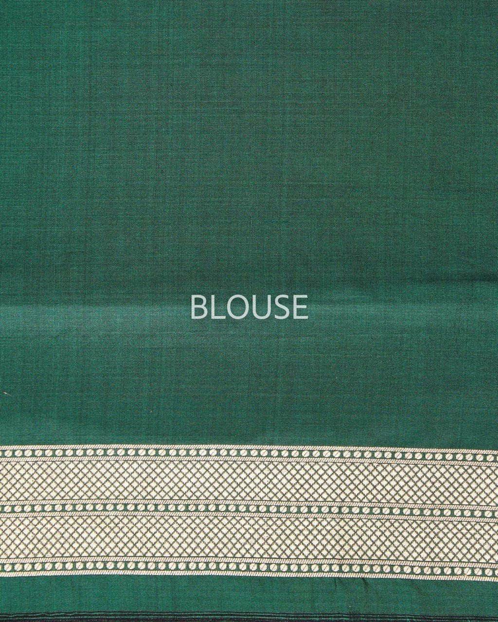 Green Soft Silk Saree with Beautiful Copper Zari Weaving
