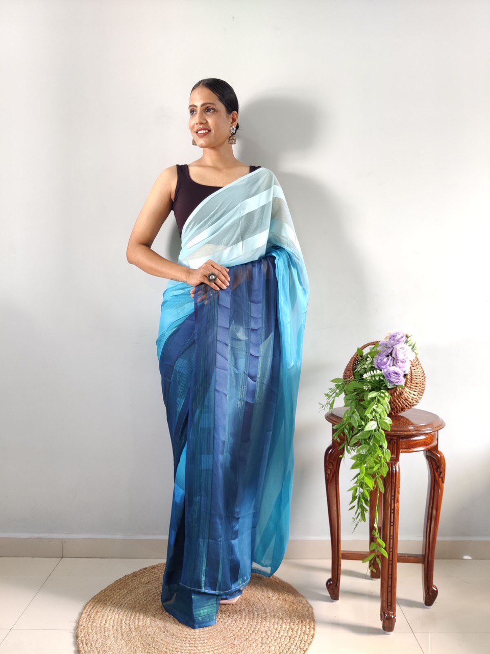 Multi Color Soft Silk Pure Saree with Woven Design Blouse