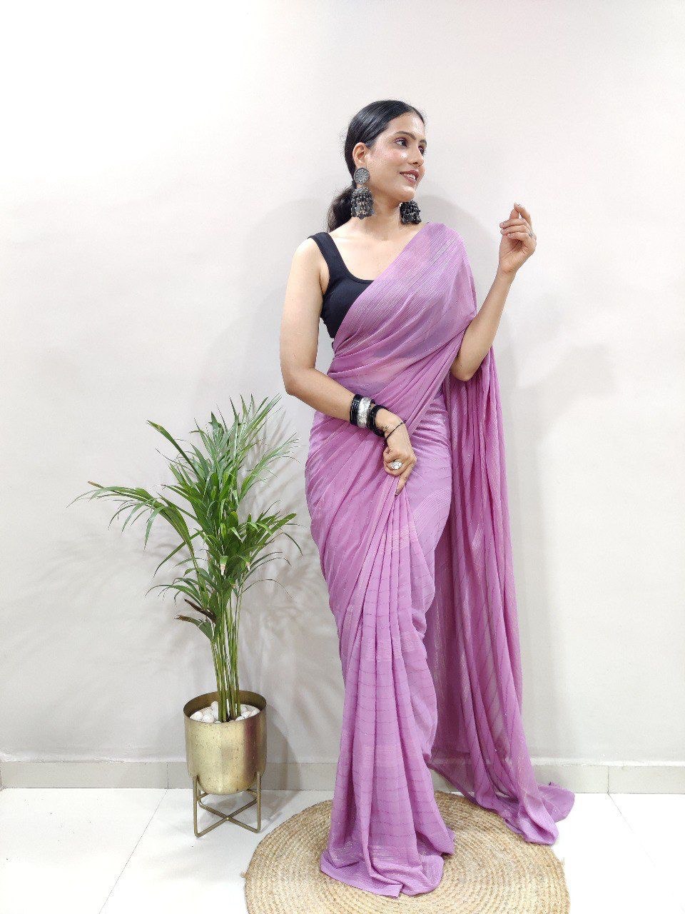 Fancy Ready To Wear Soft Silk Saree with Satin Belt Patta