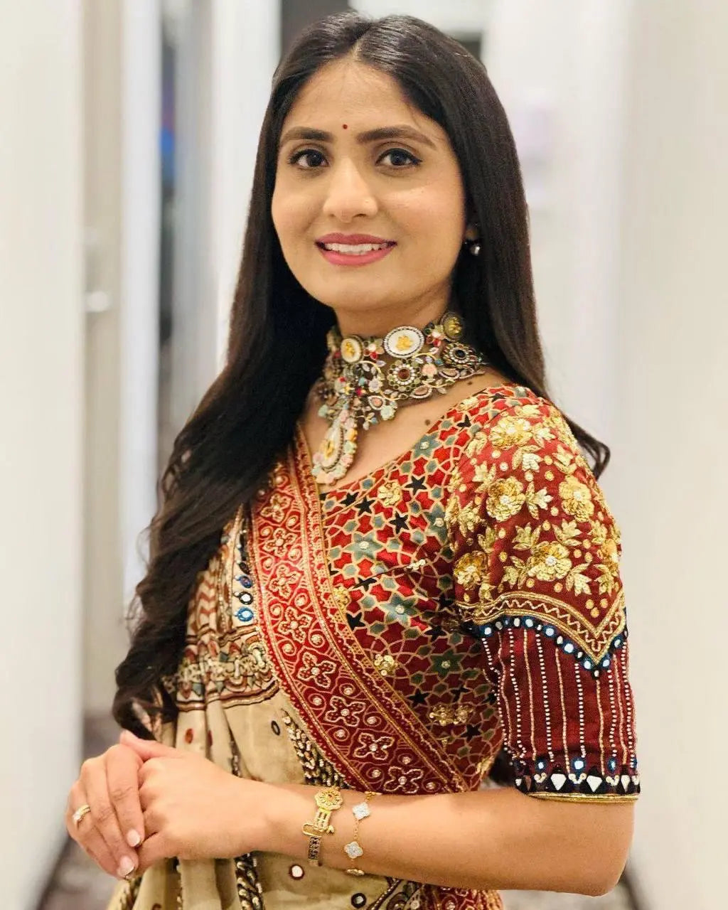 Heavy Muslin Digital Print Mirror Work Navratri Chaniya Choli