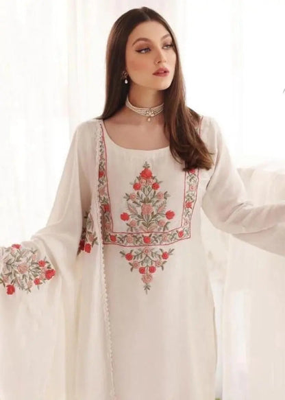 Georgette Embroidery work Kurti Pant Dupatta Set