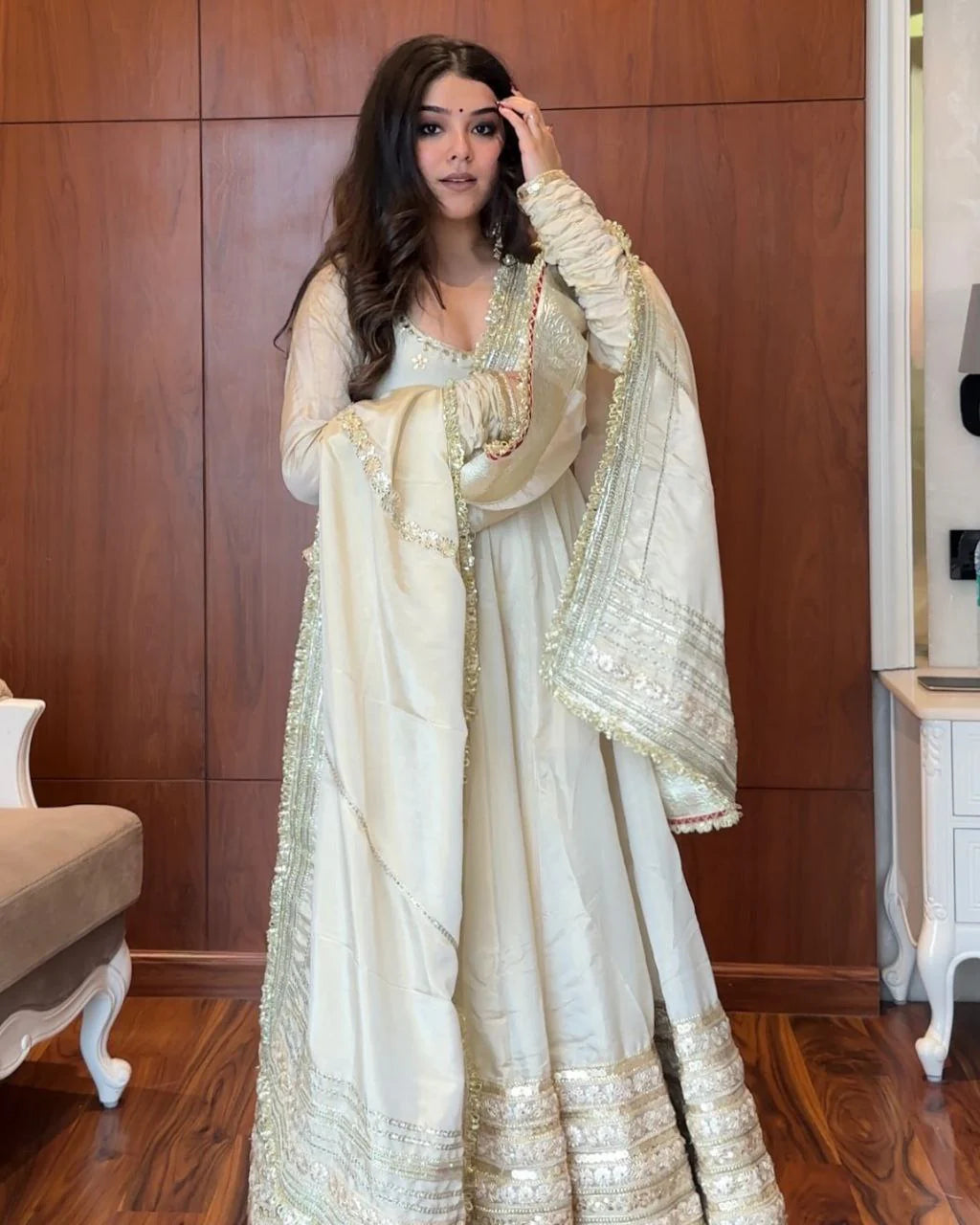 Neha Heavy Pure Vichitra Anarkali Suit Set