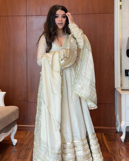 Neha Heavy Pure Vichitra Anarkali Suit Set