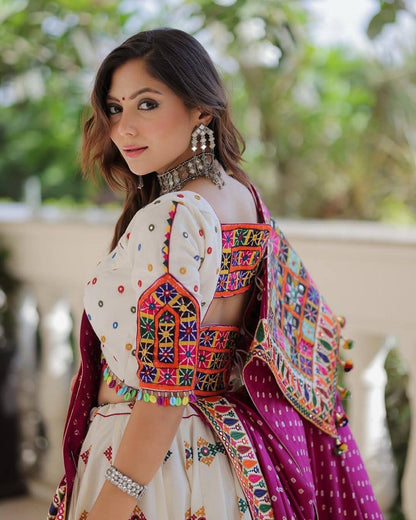Digital Print with Real Mirro Work Designer Chaniya Choli Set