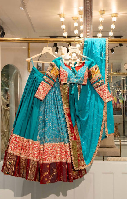 Heavy Muslin Cotton Digital Print with Mirror Work Designer Chaniya Choli