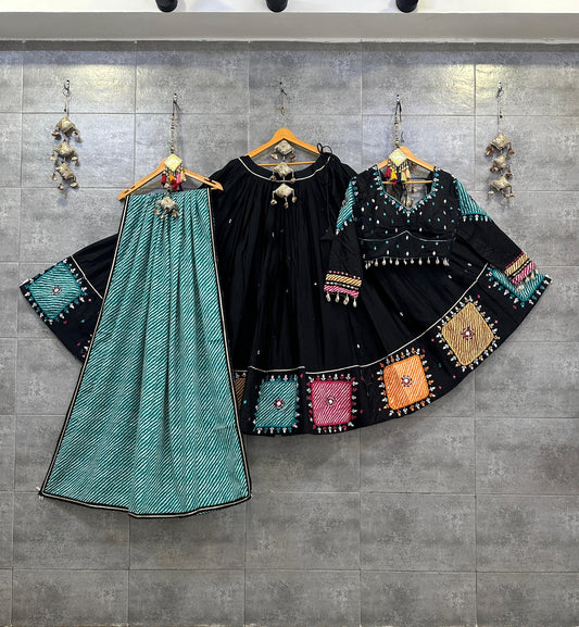 Jaam Cotton Kodi with Mirror work Navratri Special Chaniya Choli