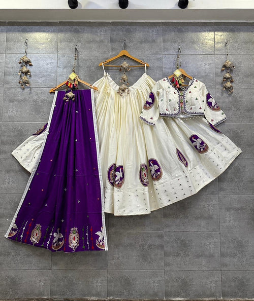 Jaam Cotton Silk Gamthi work Navratri Special Chaniya Choli
