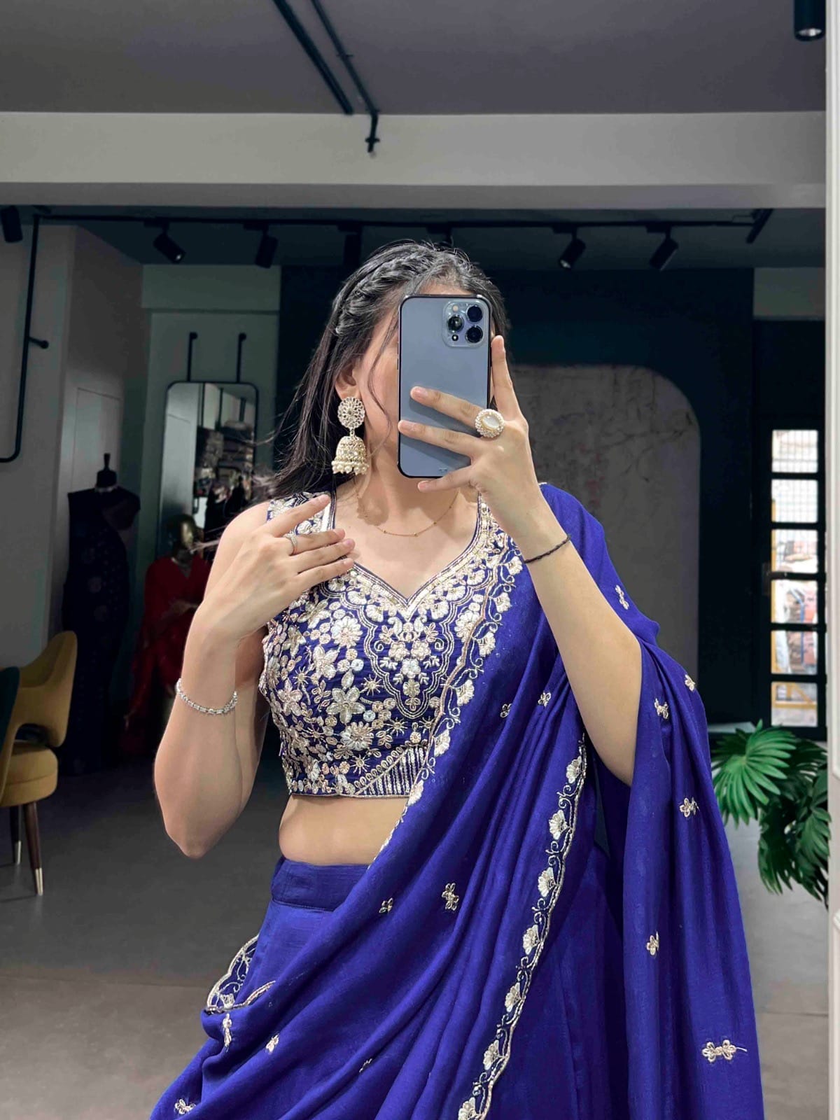 Ethenika Originals Blue Designer Chaniya Choli