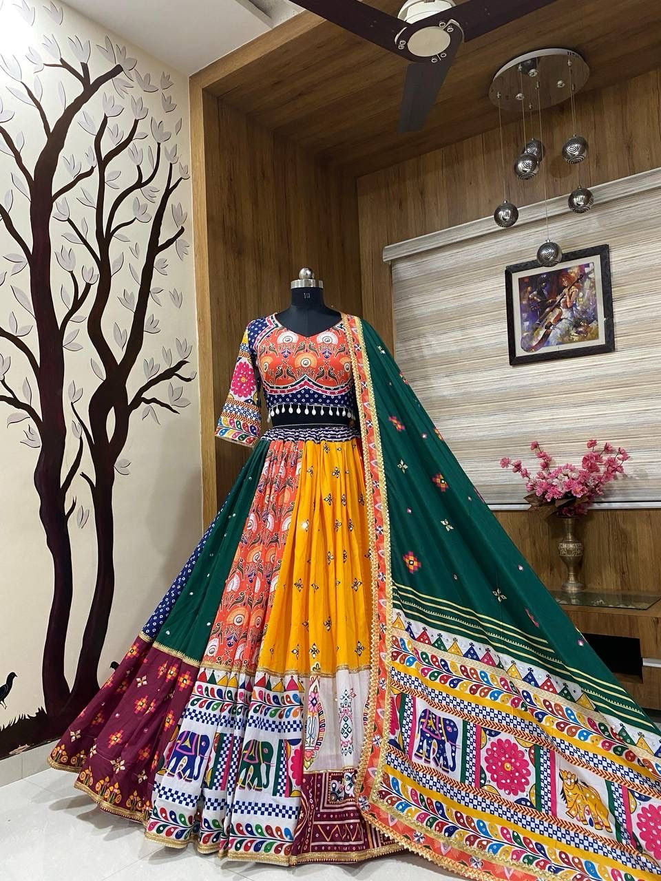 Kutchi Digital Print Work Navratri Special Ready to Wear Chaniya Choli