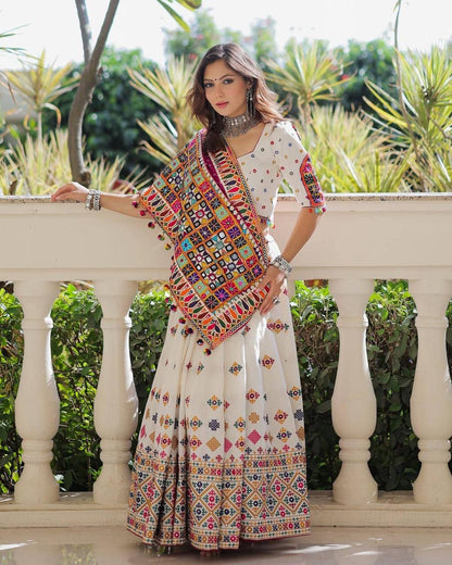 Digital Print with Real Mirro Work Designer Chaniya Choli Set