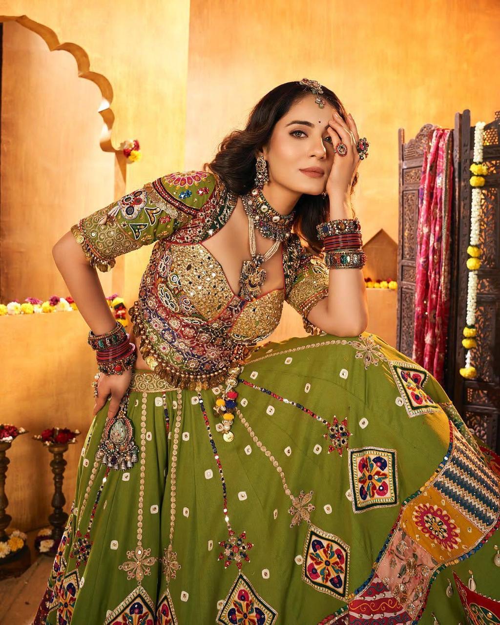 Ethenika Originals Designer Mirror Work Chaniya Choli Set
