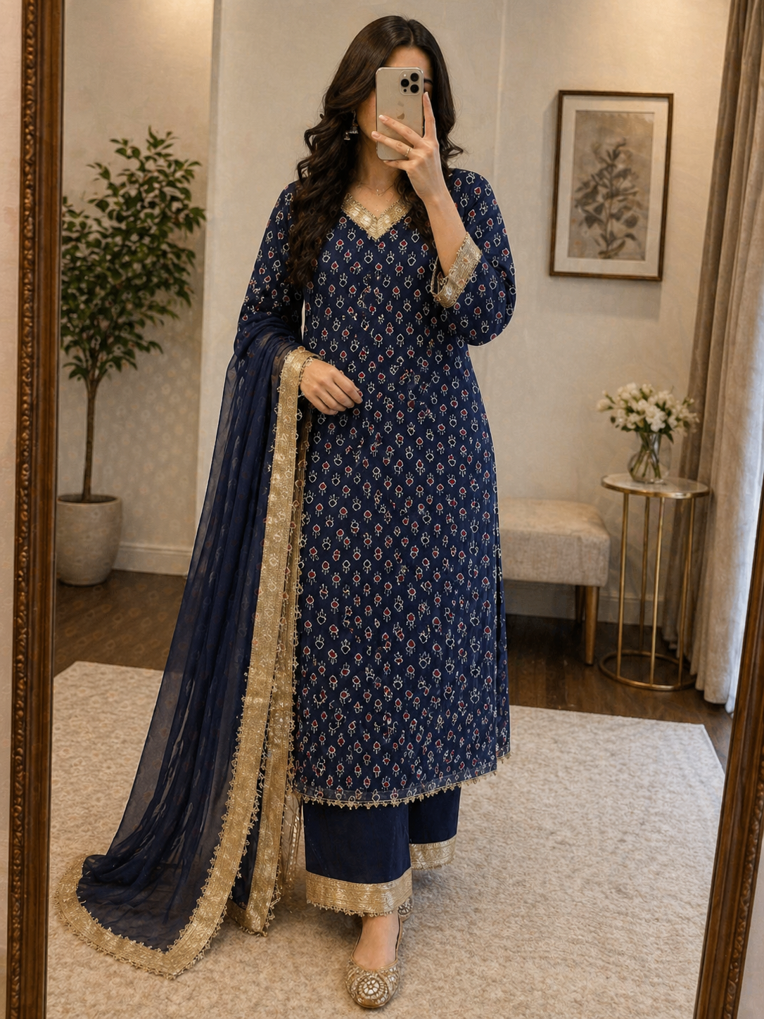 Georgette Digital Printed Summer Special Kurti Pant Dupatta Set