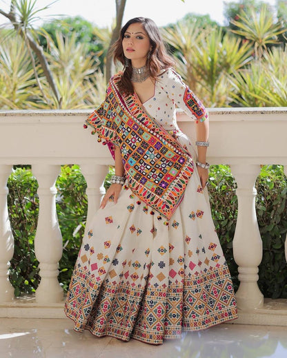 Digital Print with Real Mirro Work Designer Chaniya Choli Set