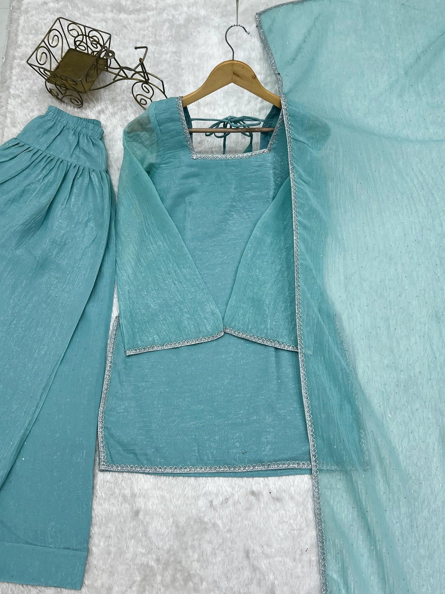 Fendi Silk Farshi Salwar Suit For Women (Ready To Wear)
