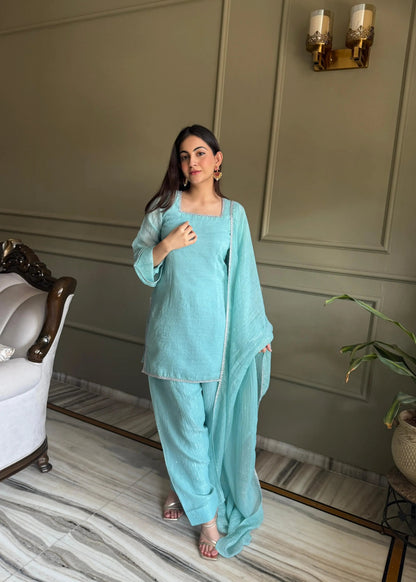 Fendi Silk Farshi Salwar Suit For Women (Ready To Wear)