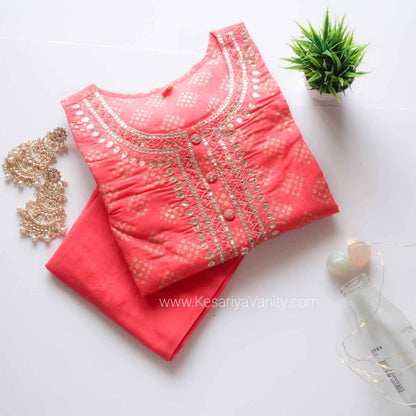 Care Carnation Pink Handwork Suit Set