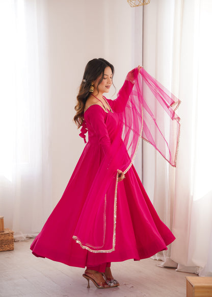 Premium Pink Anarkali Suit Set