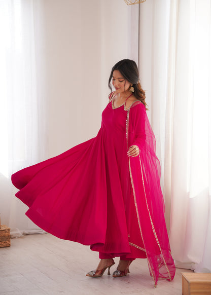 Premium Pink Anarkali Suit Set