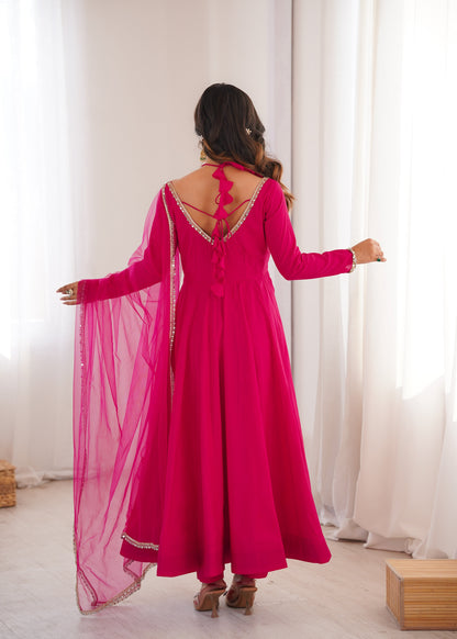 Premium Pink Anarkali Suit Set