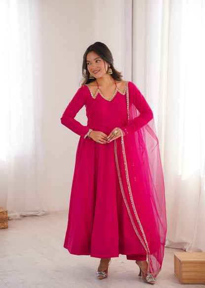 Premium Pink Anarkali Suit Set