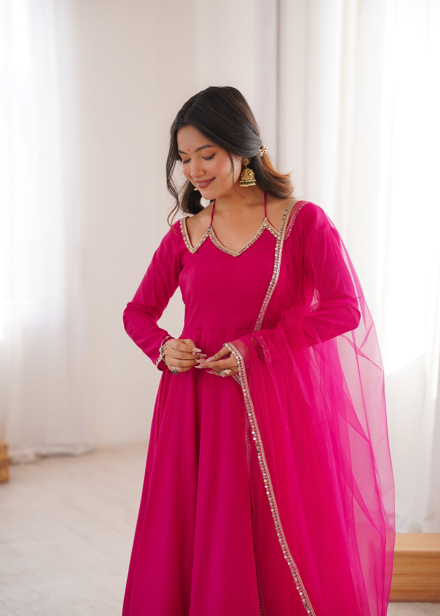 Premium Pink Anarkali Suit Set