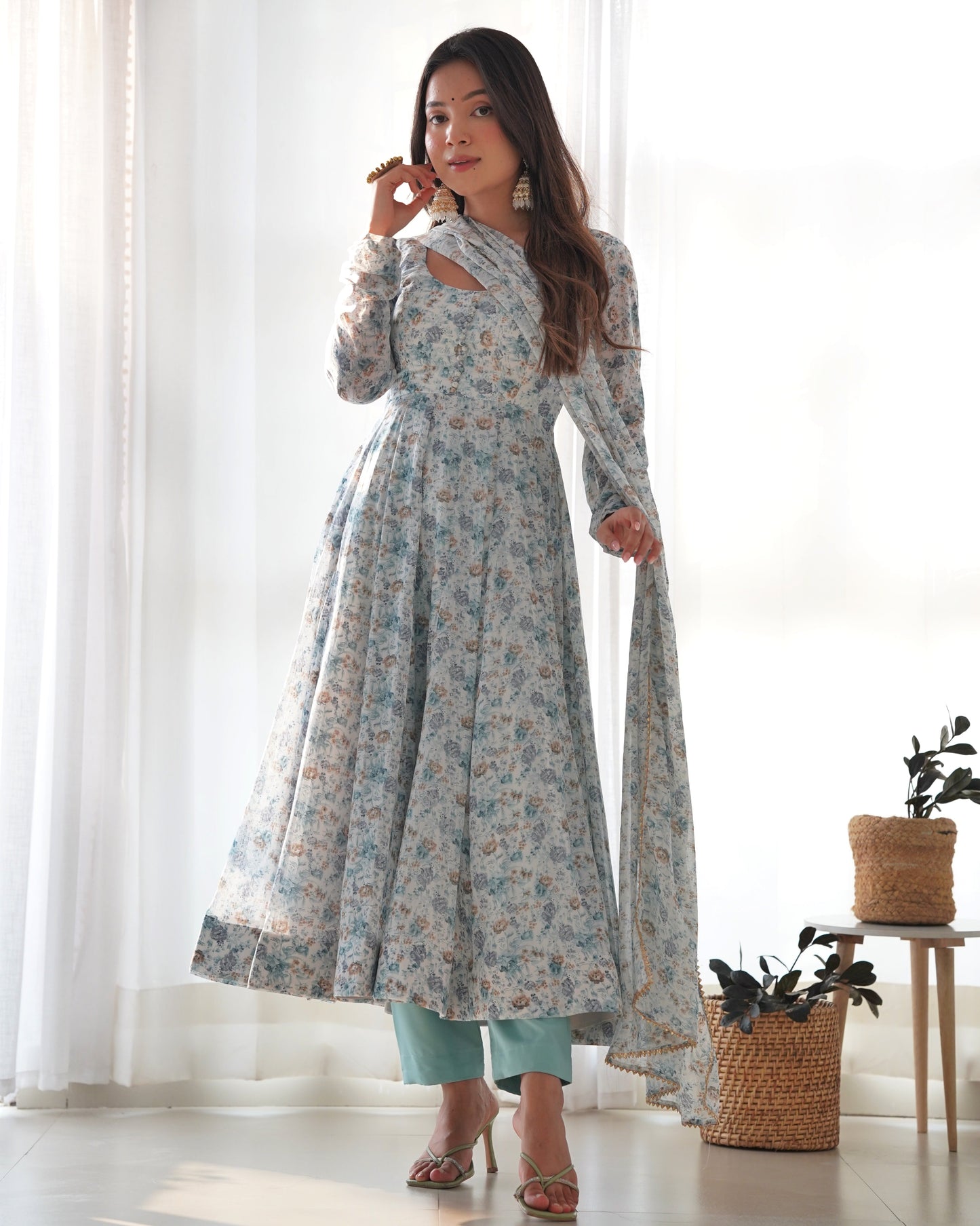 Premium Quality Silk Gown Anarkali Suit Set