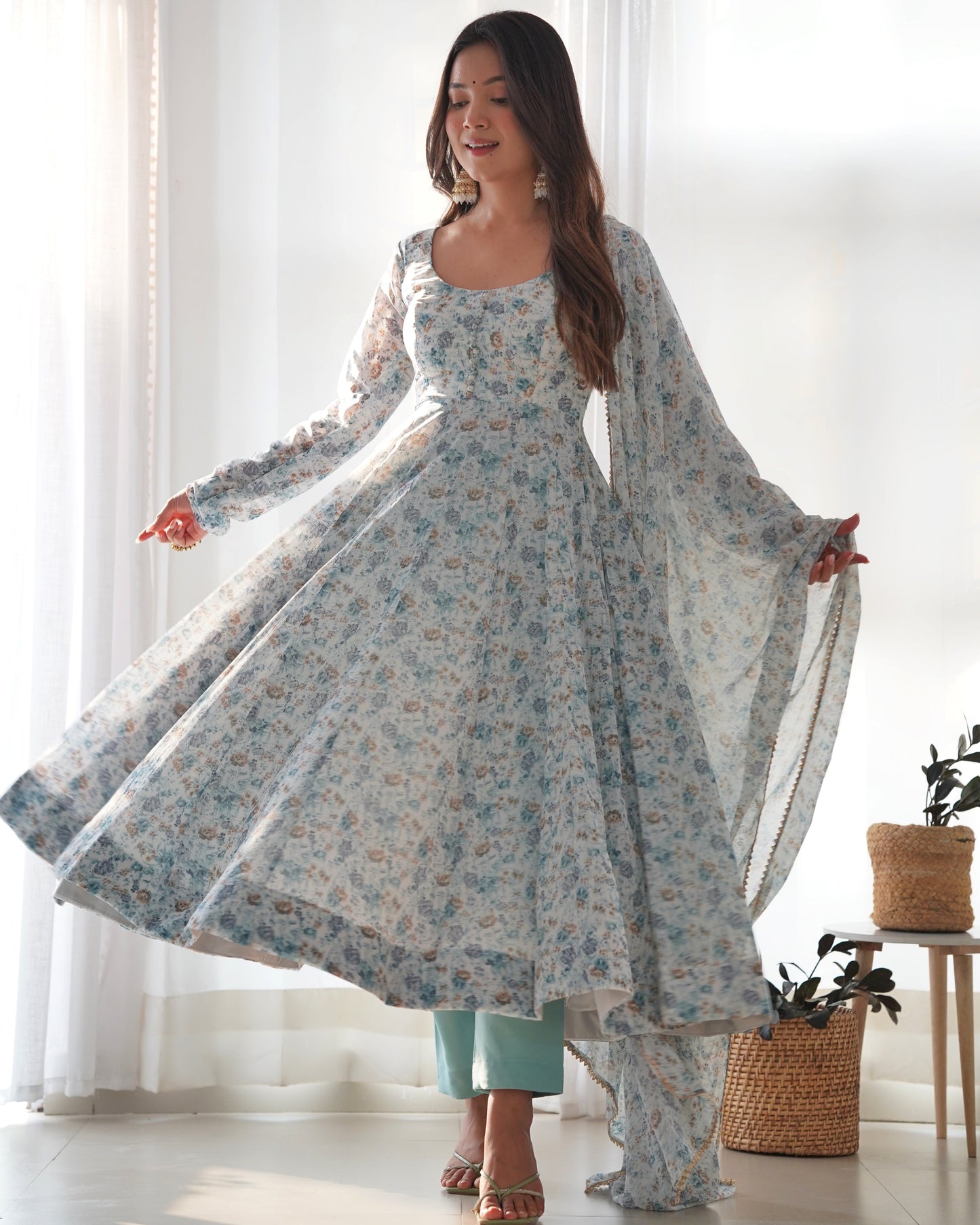 Premium Quality Silk Gown Anarkali Suit Set
