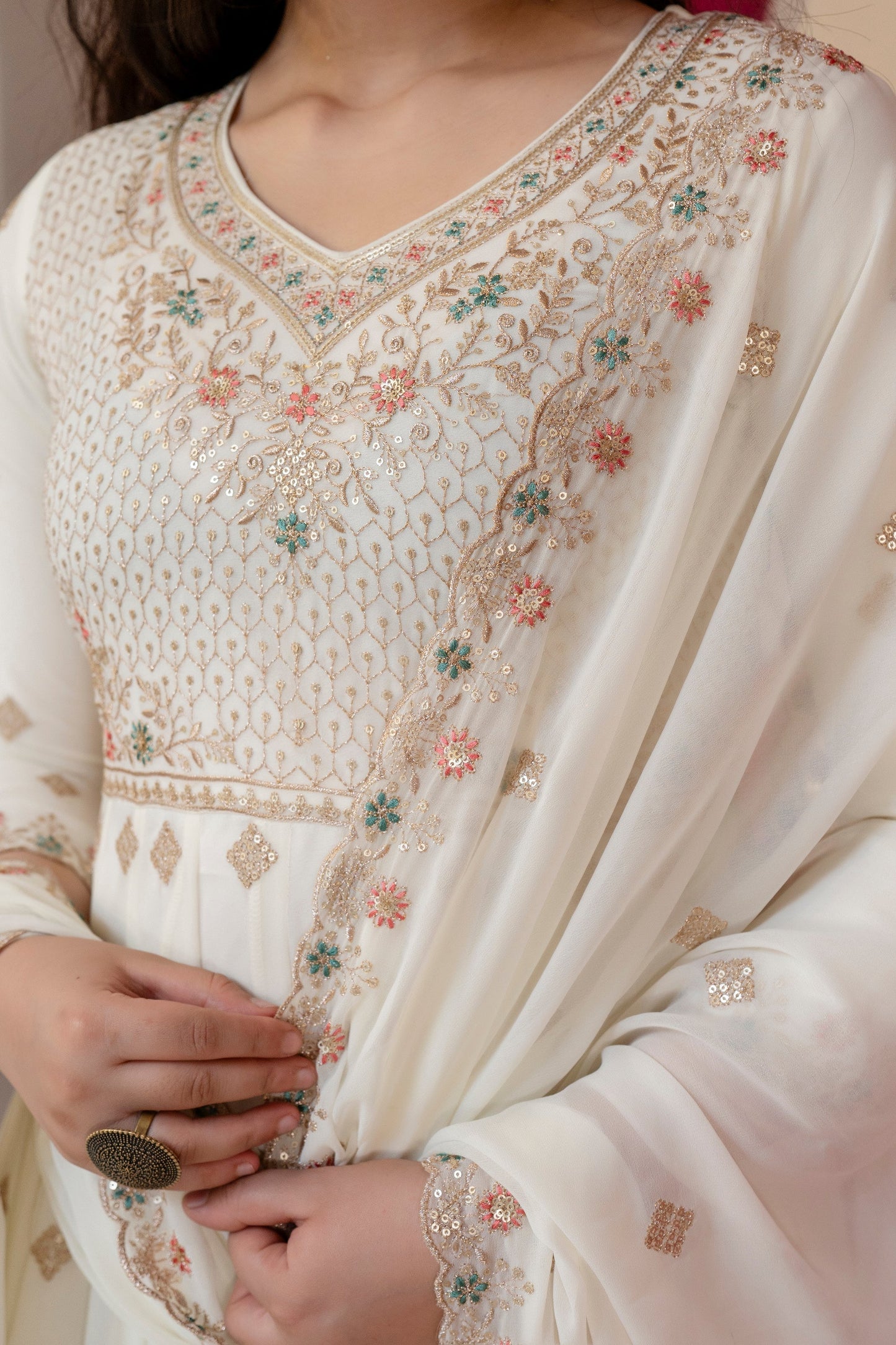 Premium Designer Soft Pastel Anarkali Suit Set