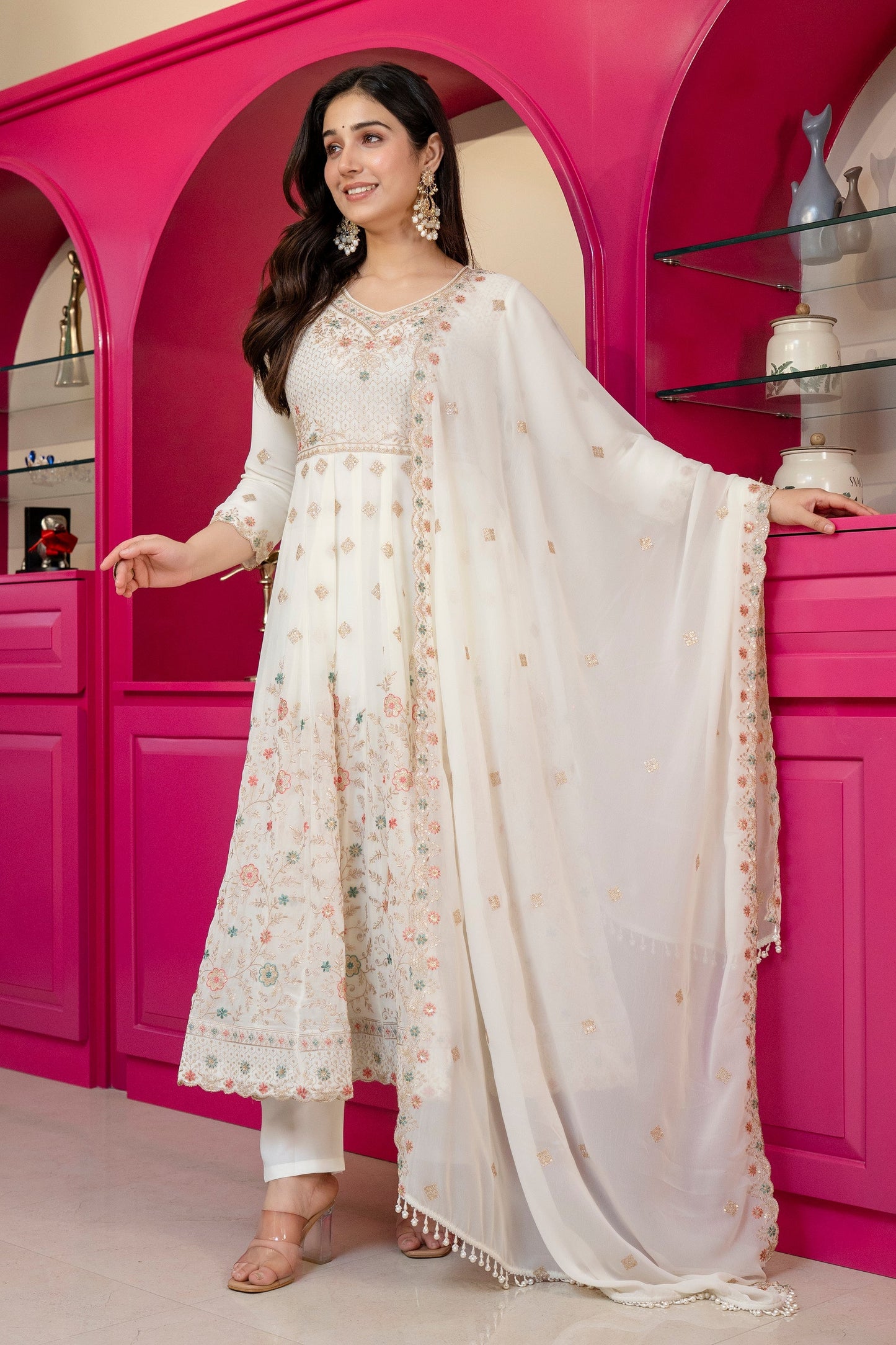 Premium Designer Soft Pastel Anarkali Suit Set