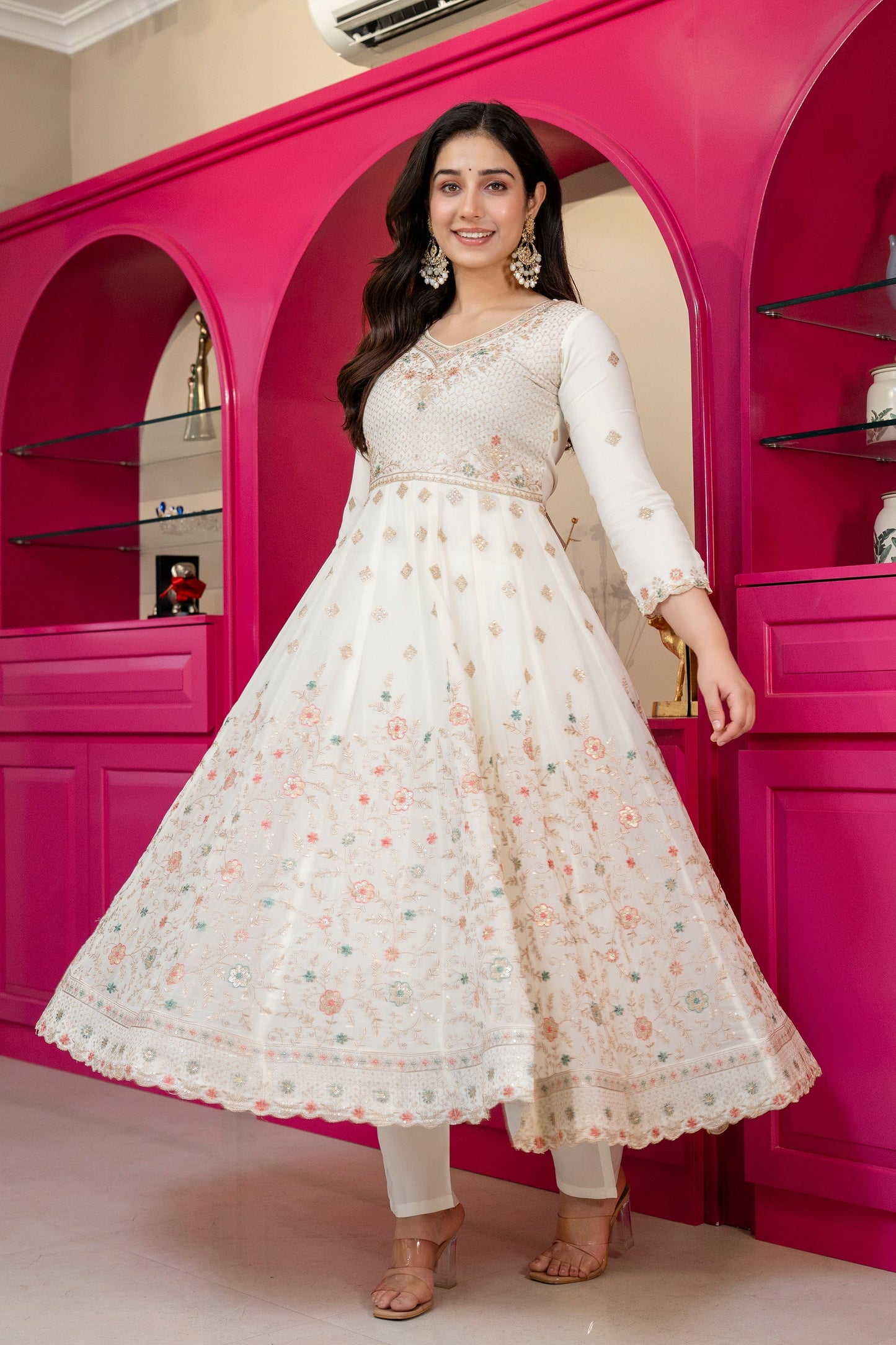 Premium Designer Soft Pastel Anarkali Suit Set