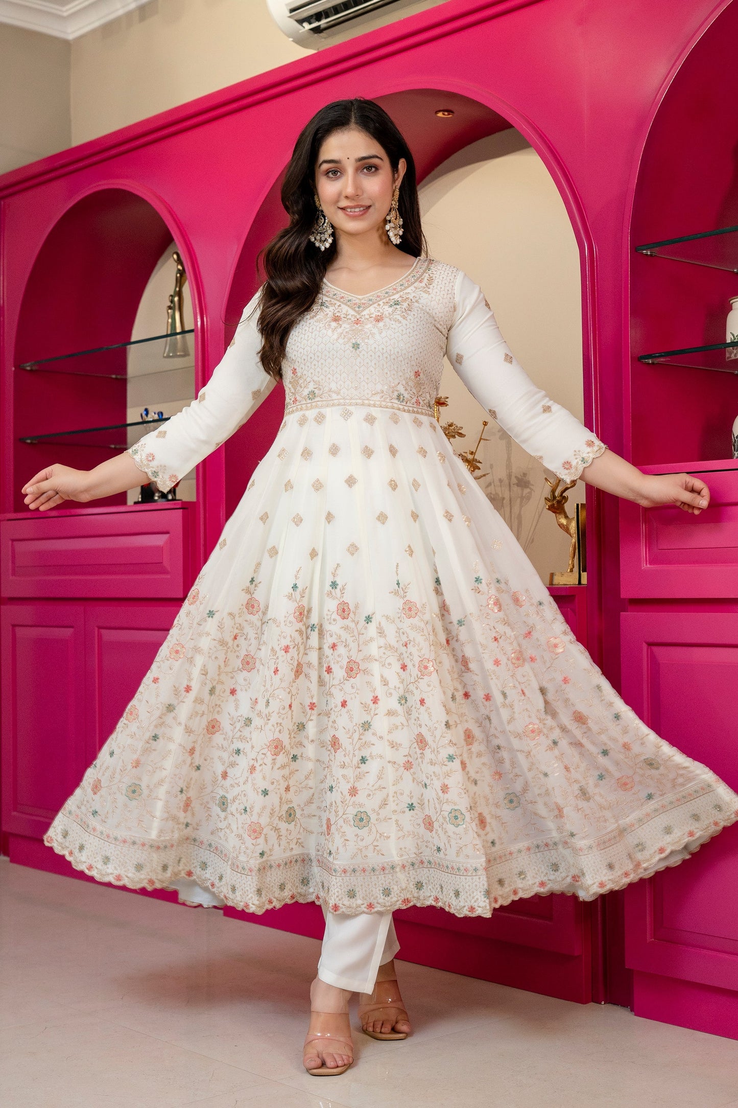 Premium Designer Soft Pastel Anarkali Suit Set