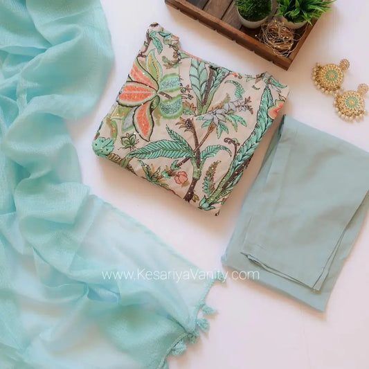 Zaki Inaayat Aasmani Floral Suit Set