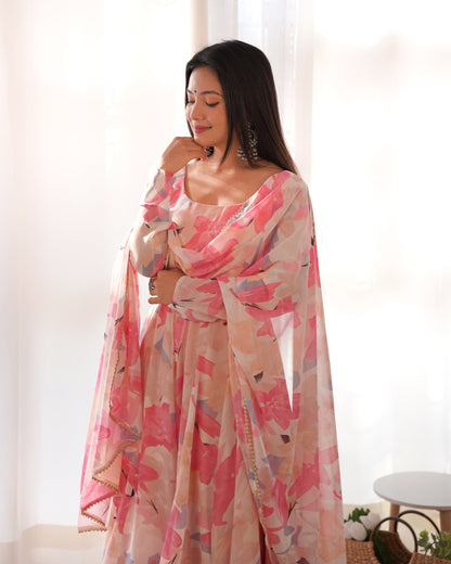 Premium Quality Silk Gown Anarkali Suit Set