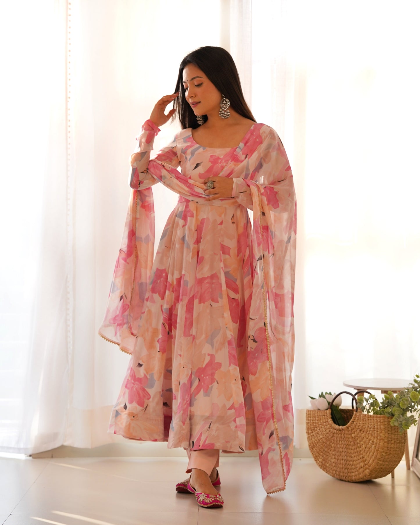 Premium Quality Silk Gown Anarkali Suit Set