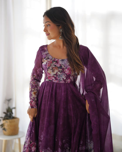 Premium Quality Silk Gown Anarkali Suit Set
