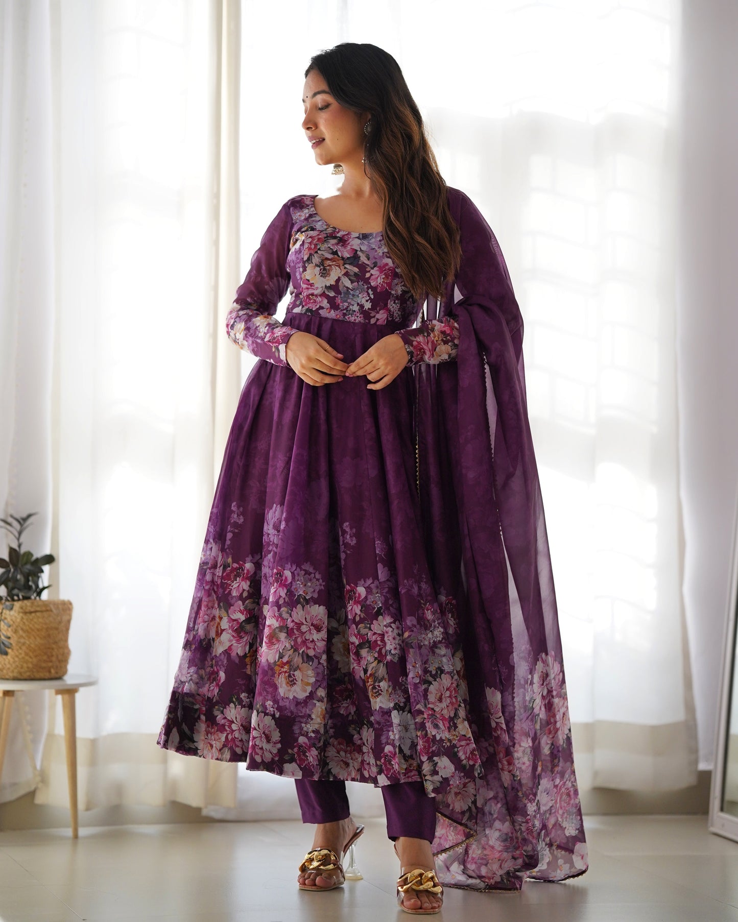 Premium Quality Silk Gown Anarkali Suit Set