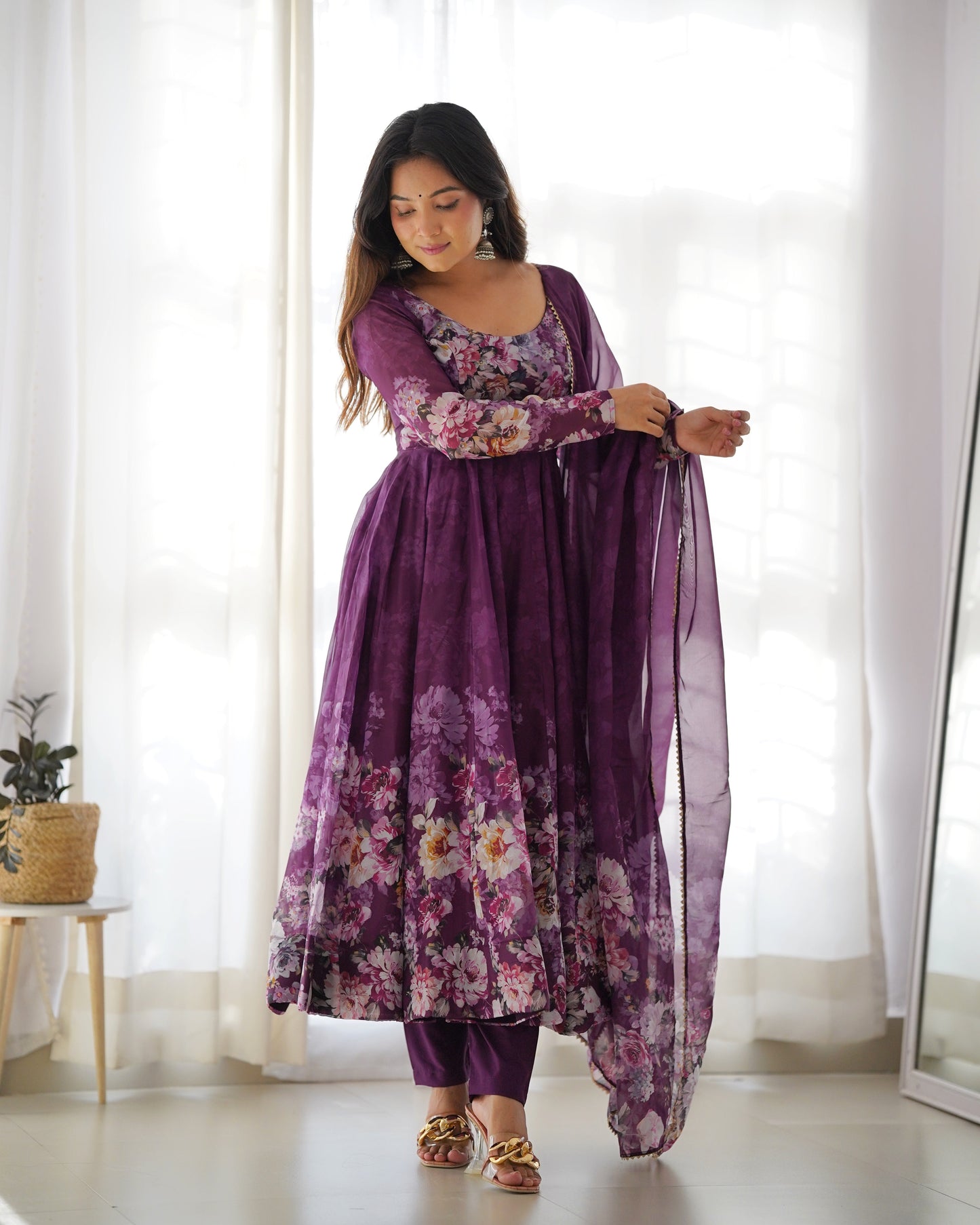 Premium Quality Silk Gown Anarkali Suit Set