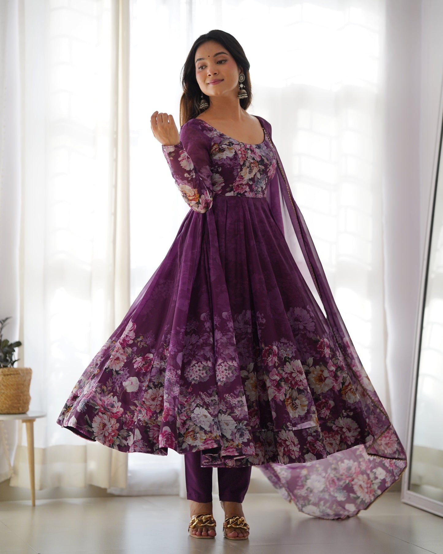 Premium Quality Silk Gown Anarkali Suit Set