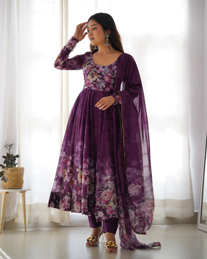 Premium Quality Silk Gown Anarkali Suit Set
