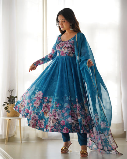 Premium Quality Silk Gown Anarkali Suit Set