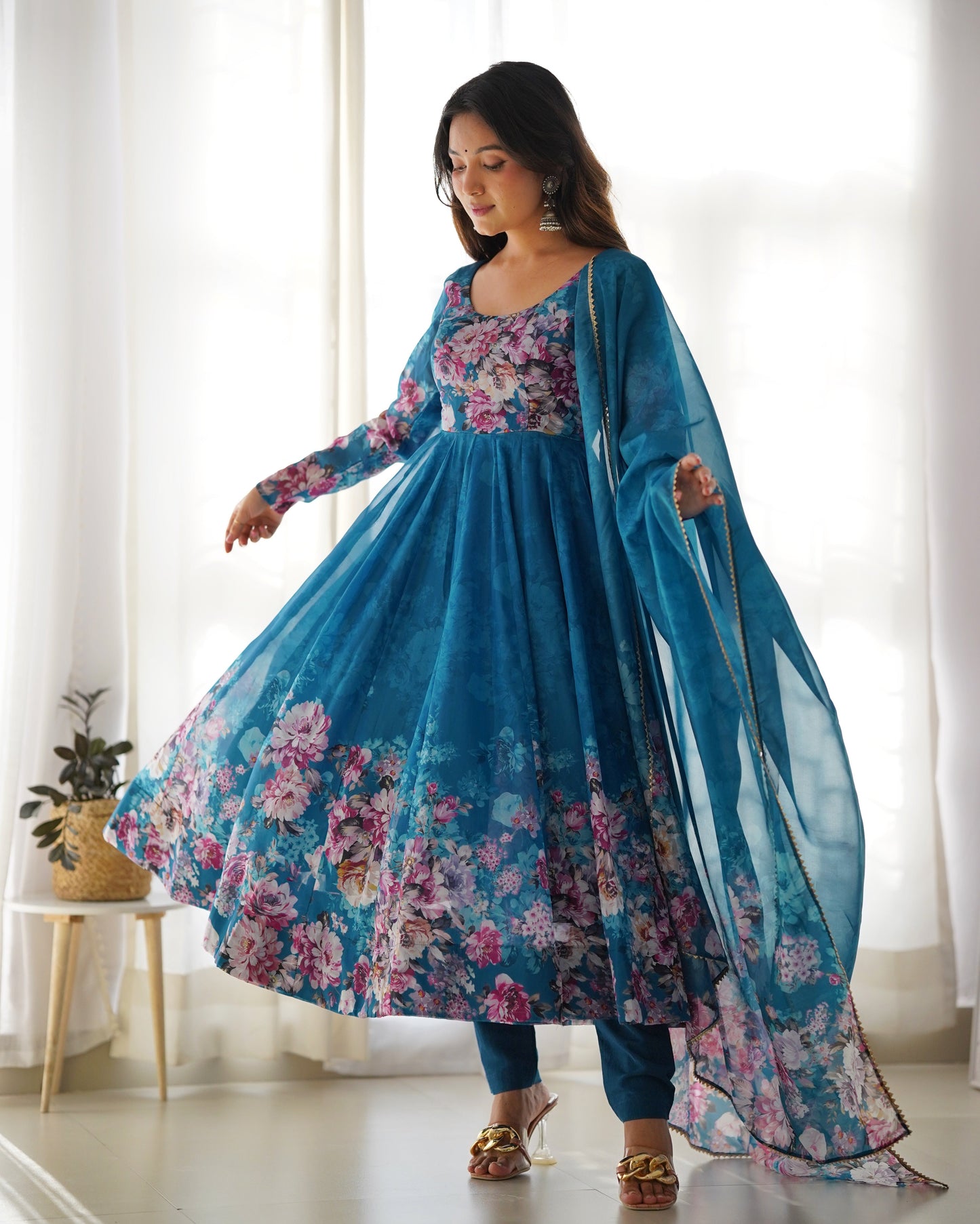 Premium Quality Silk Gown Anarkali Suit Set
