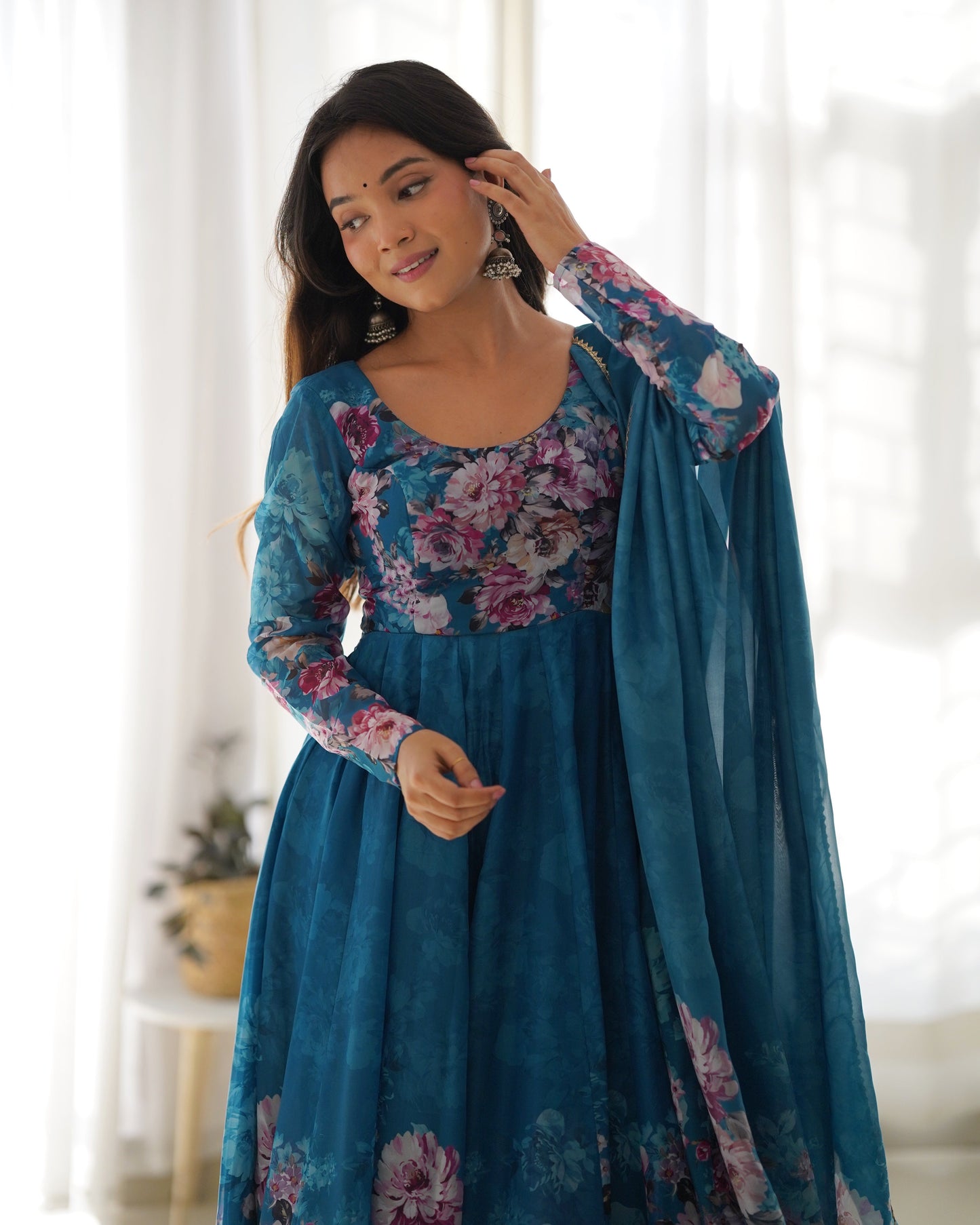 Premium Quality Silk Gown Anarkali Suit Set