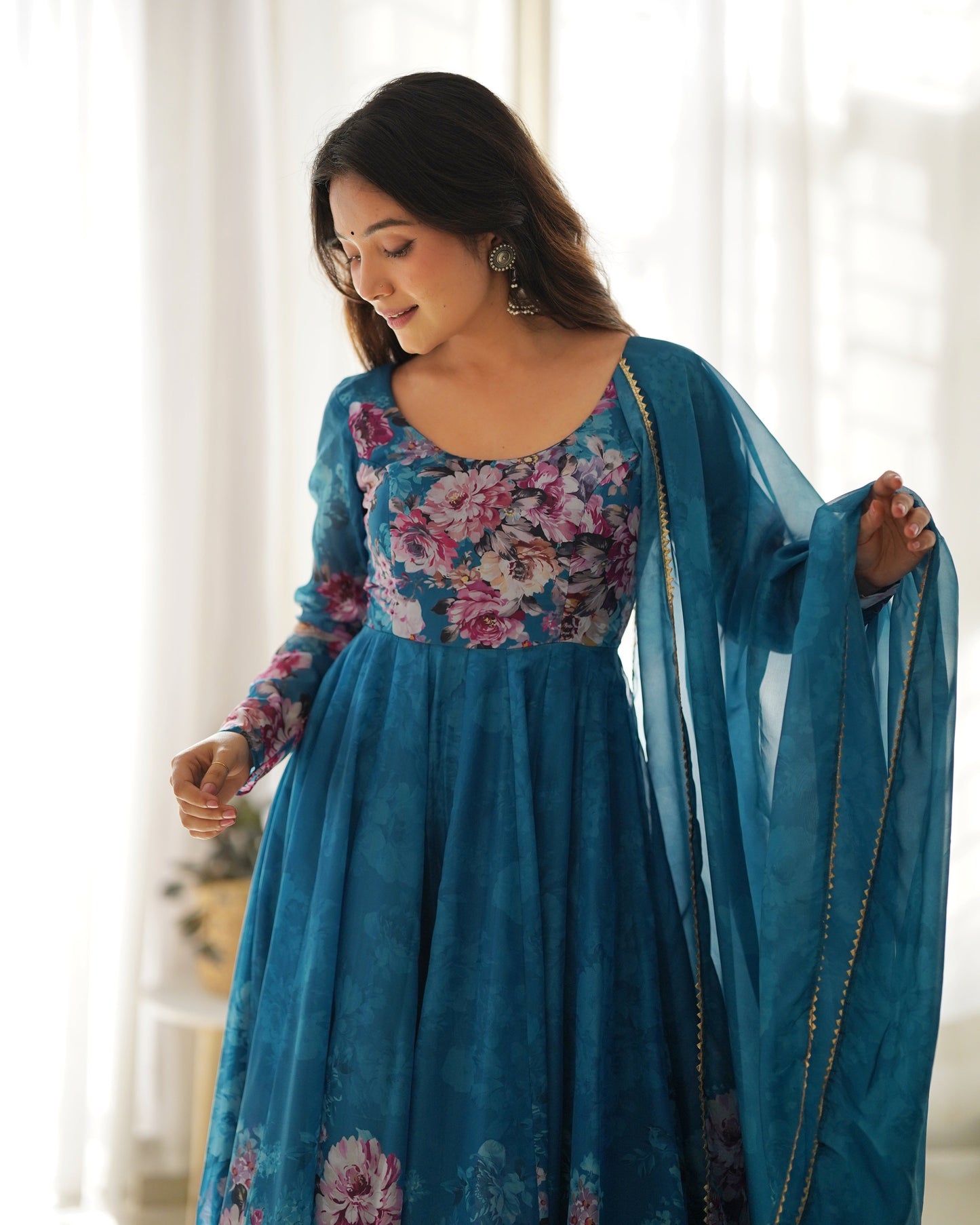 Premium Quality Silk Gown Anarkali Suit Set