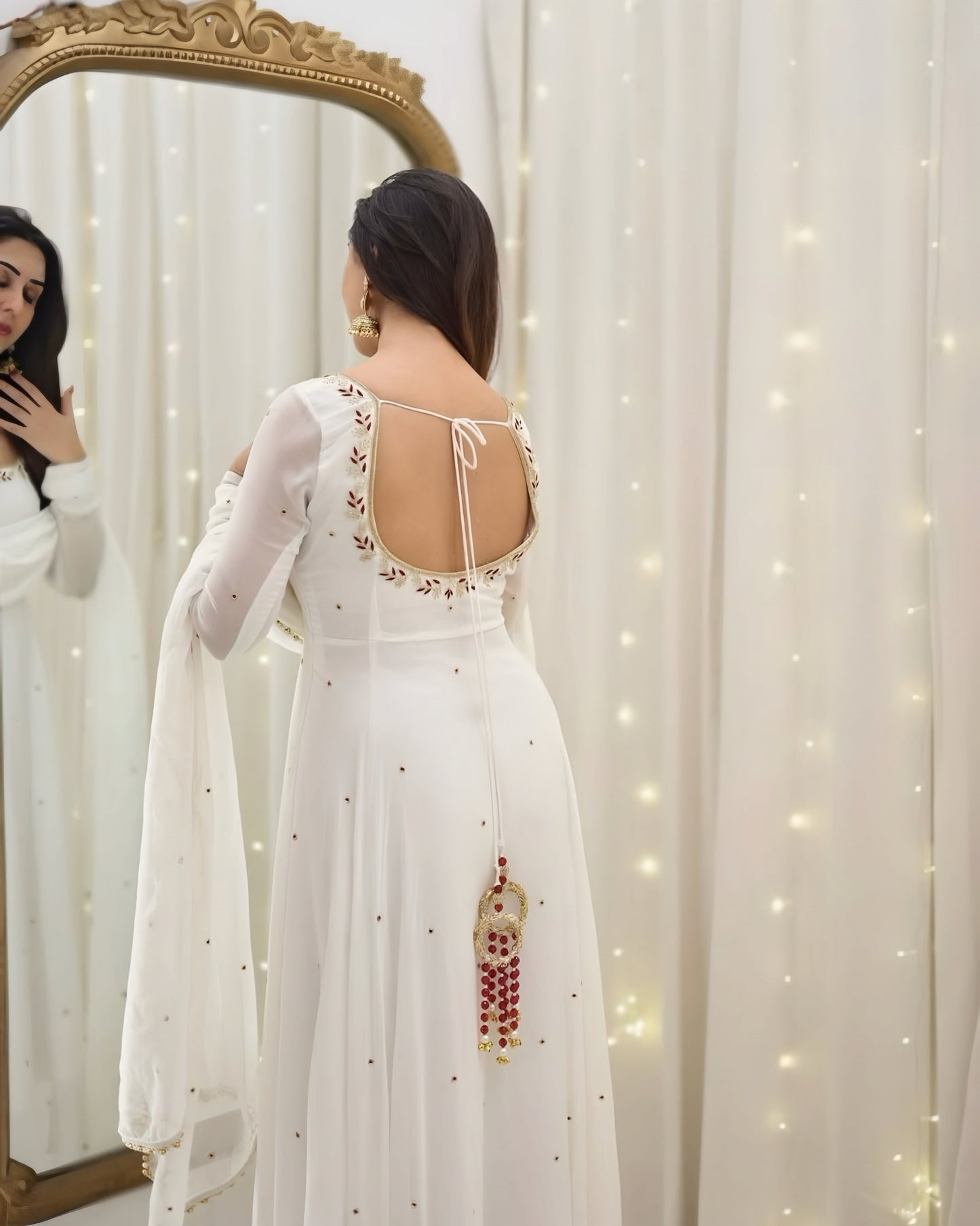 Hannah Traditional White Anarkali Suit 🤍