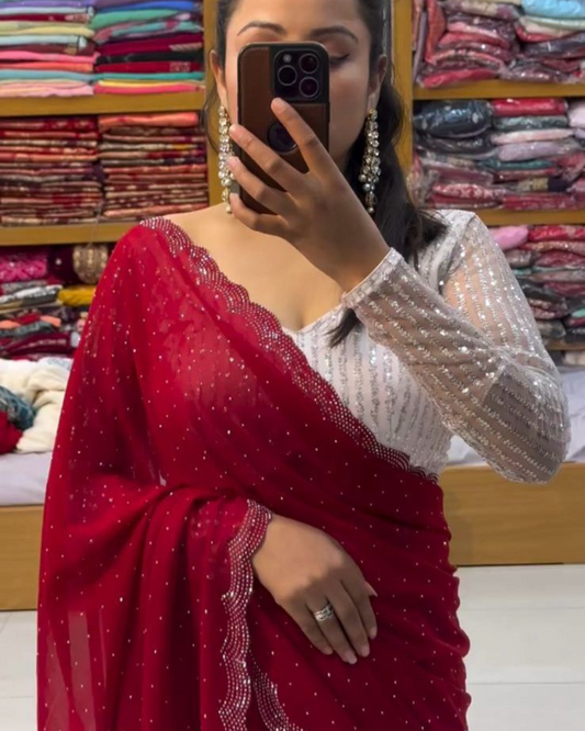 Bollywood Georgette Saree With Sequence Blouse