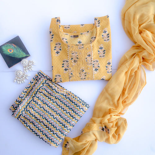Cream Yellow Suit Set