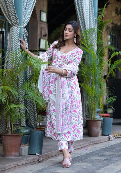 Rani Pink Premium Cotton Suit Set