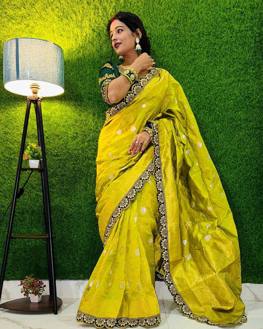 Rich Embroidery Designer Saree with Blouse For Wedding